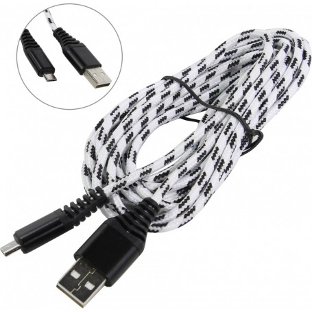 Кабель USB-Micro USB 3м. для зарядки джойстика PS4/Xbox One